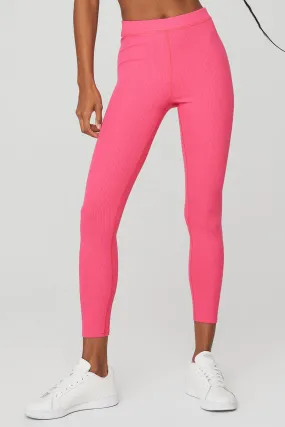 Ribbed High-Waist 7/8 Blissful Legging - Pink Fuchsia