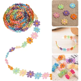 1 Daisy Flower Lace Trim Embroidery Applique Ribbon Patchwork