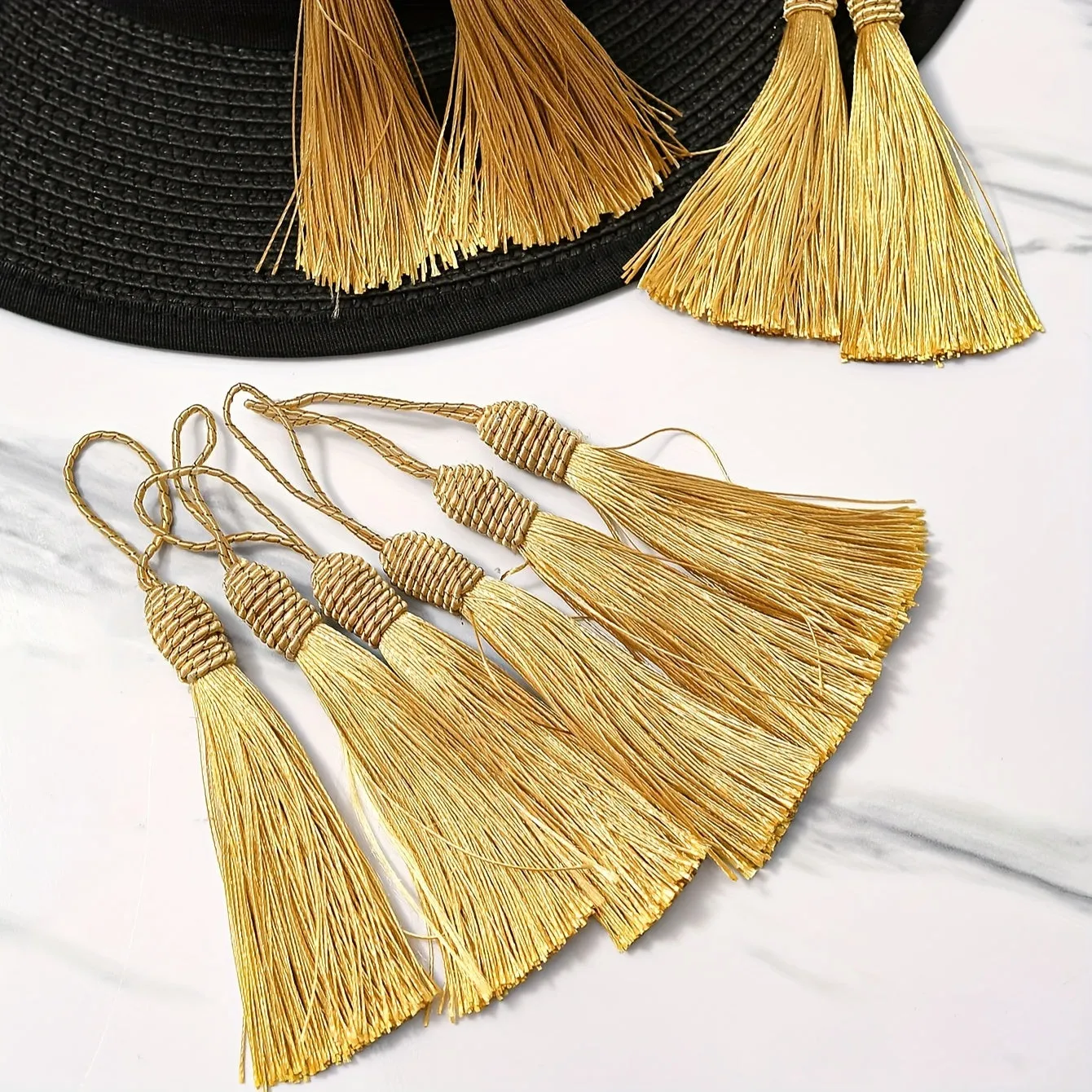 10pcs Golden Silk Tassels for DIY Clothing Decoration