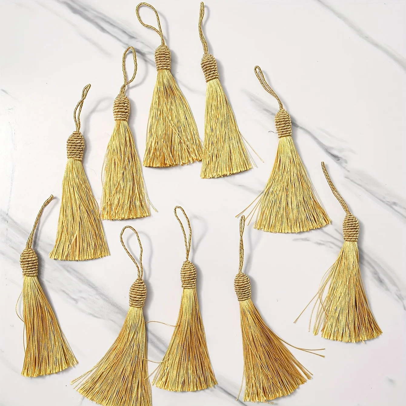 10pcs Golden Silk Tassels for DIY Clothing Decoration