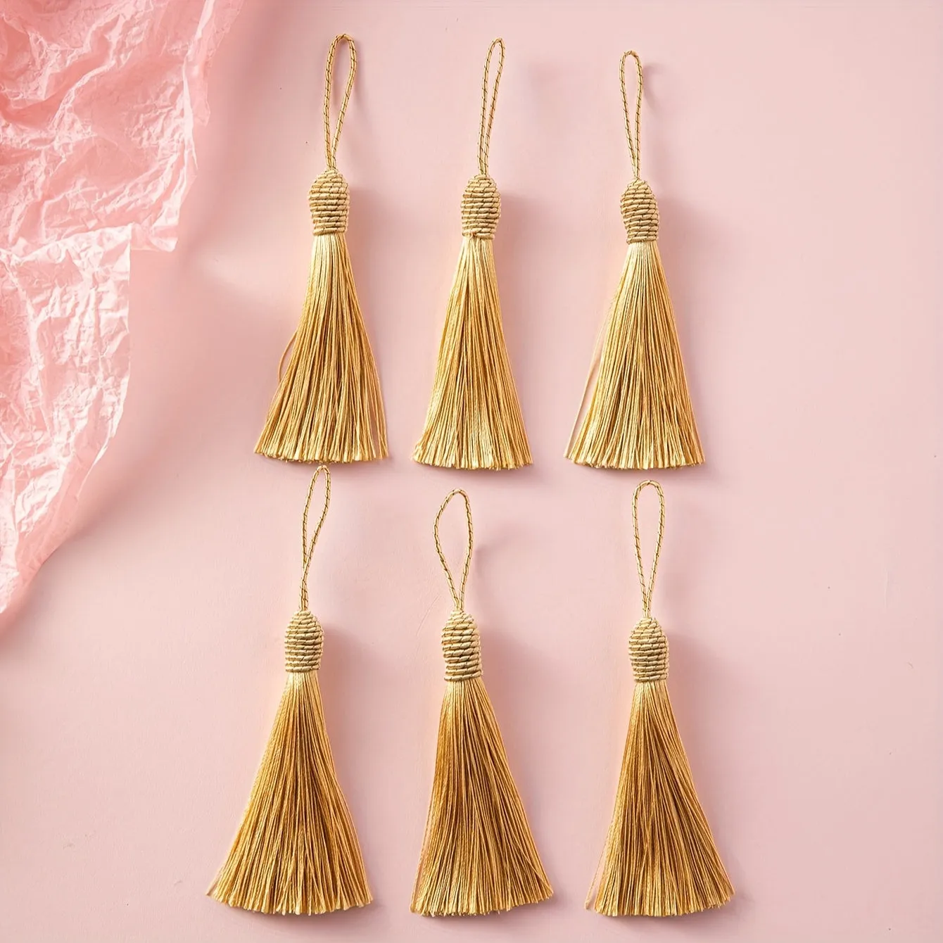 10pcs Golden Silk Tassels for DIY Clothing Decoration