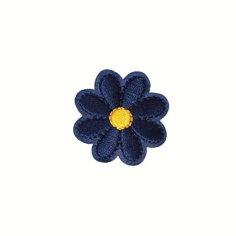 10pcs Small Daisies Embroidered Cloth Patches for DIY Projects