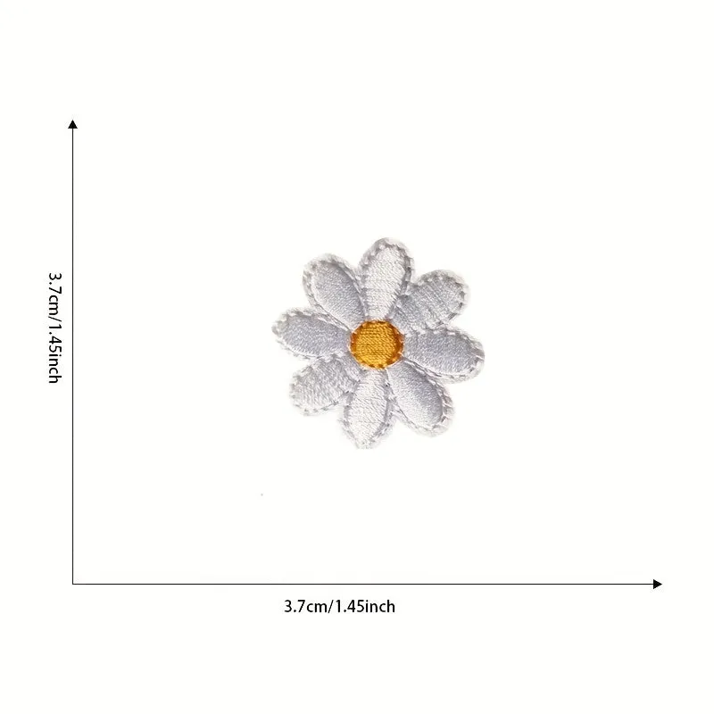 10pcs Small Daisies Embroidered Cloth Patches for DIY Projects