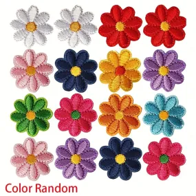 10pcs Small Daisies Embroidered Cloth Patches for DIY Projects