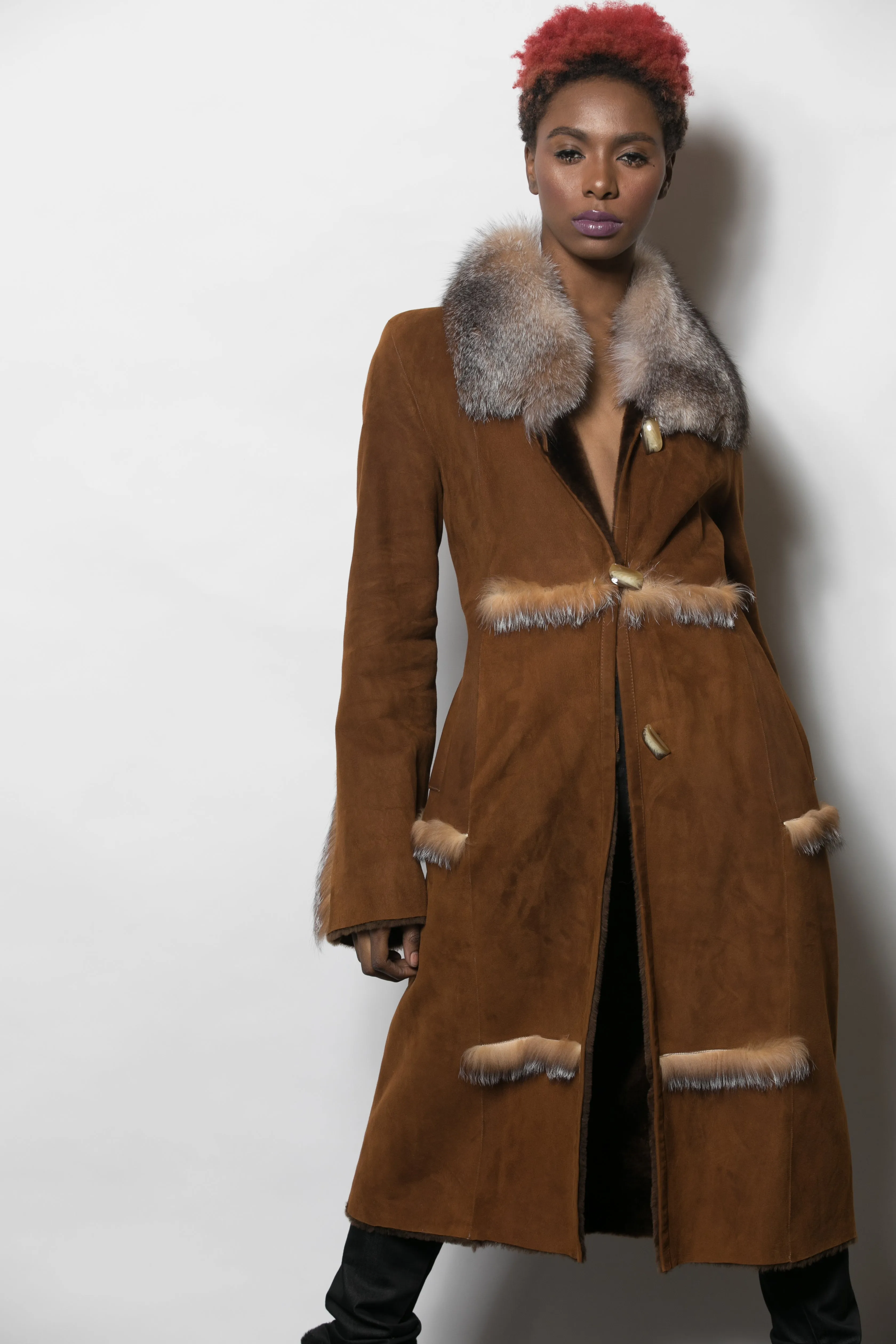 3/4 length Mocha Shearling