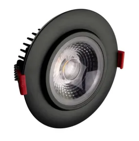 4-inch LED Gimbal Recessed Downlight in Black, 5000K