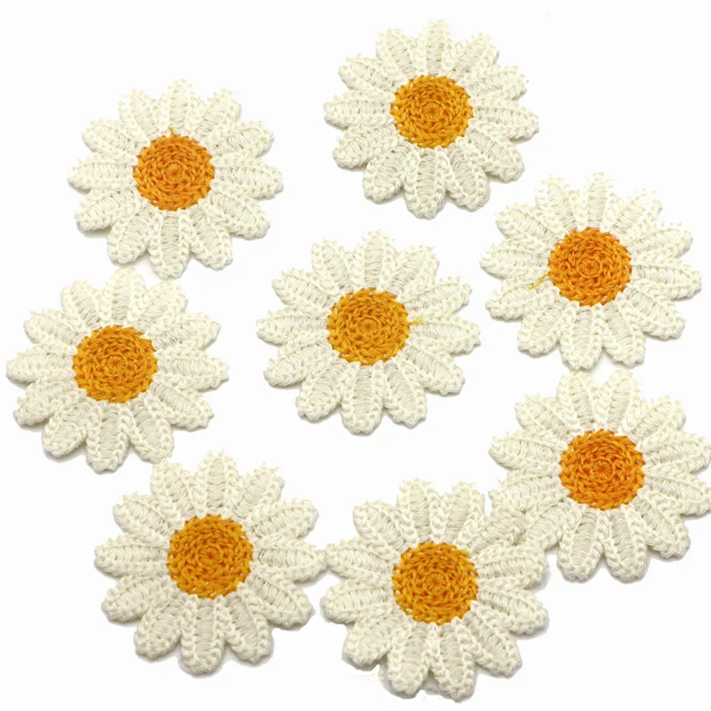 5pack Daisies Flower Patches for DIY Clothing Embellishment