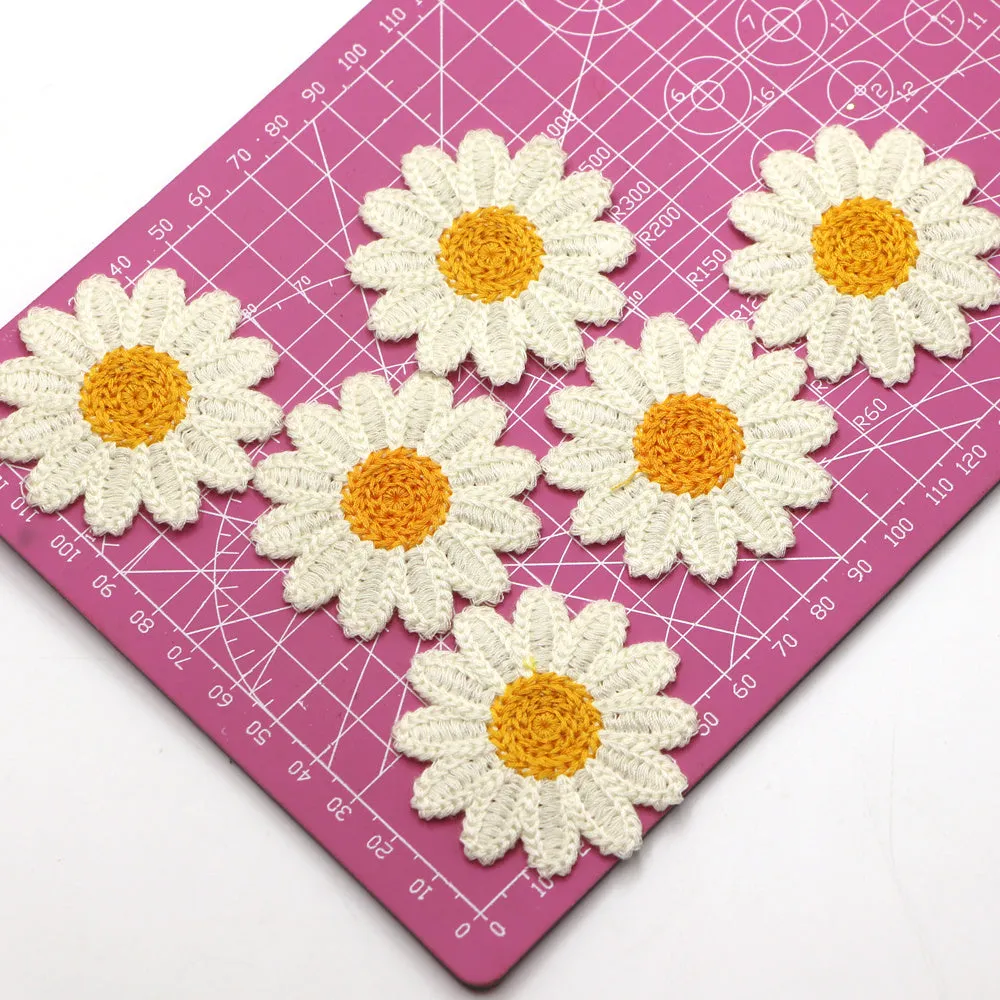 5pack Daisies Flower Patches for DIY Clothing Embellishment