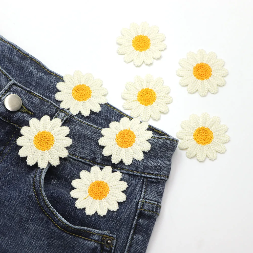 5pack Daisies Flower Patches for DIY Clothing Embellishment