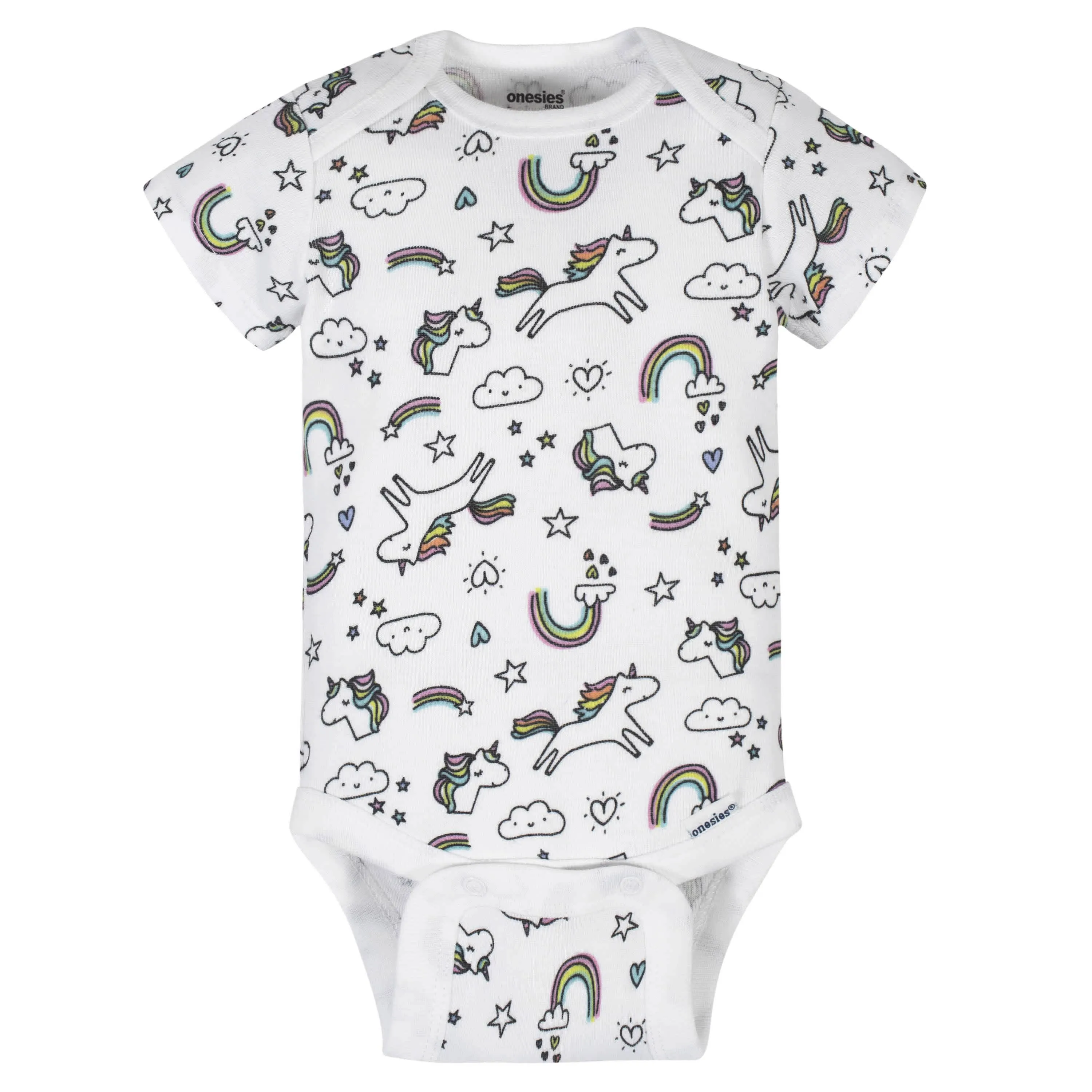 8-Pack Baby Girls Unicorns Onesies® Brand Bodysuits