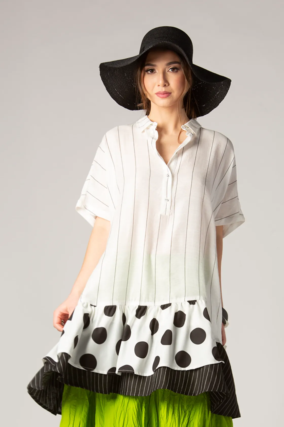 ALEMBIKA Charlie Dress in White & Black