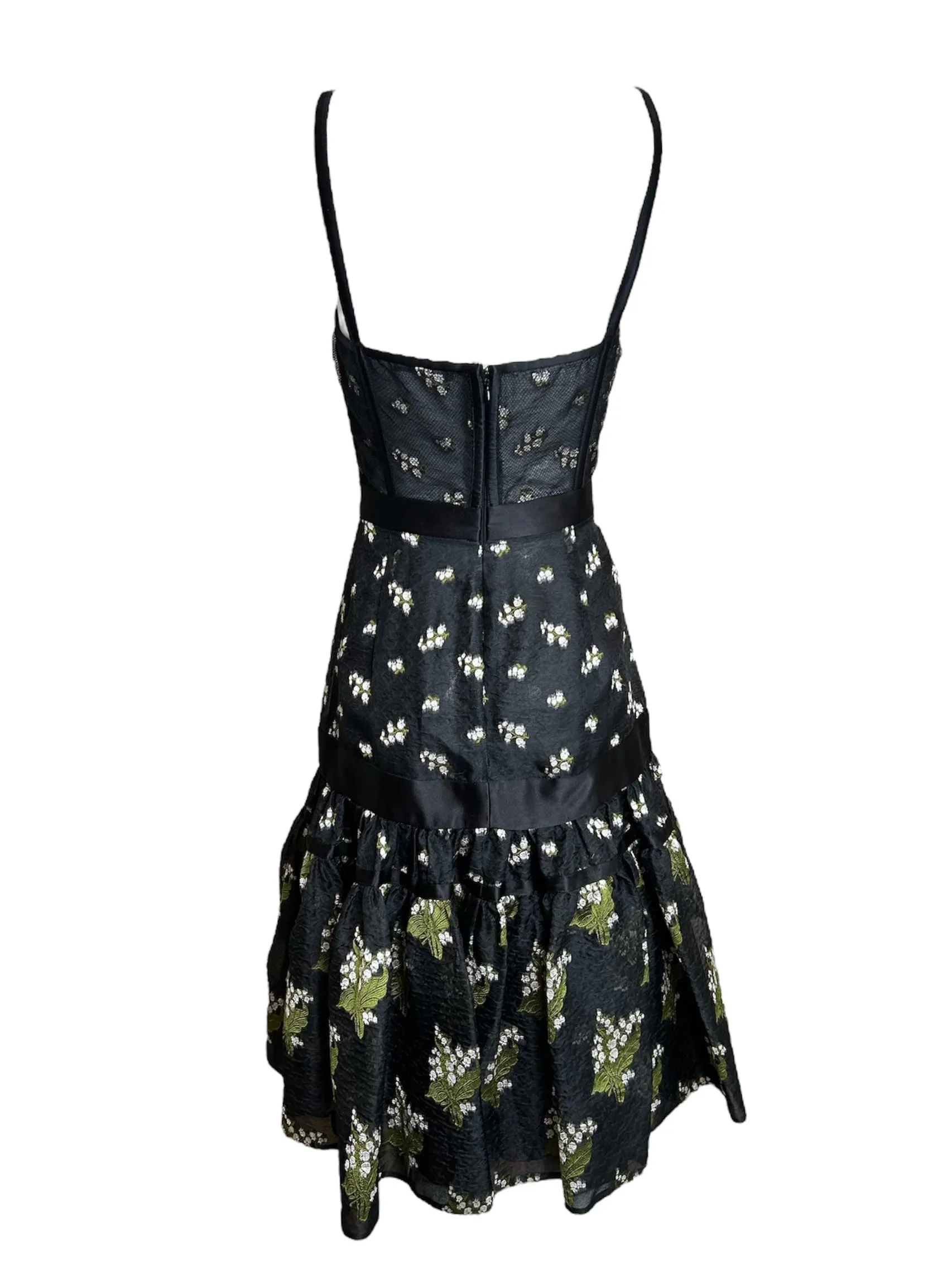 Alexander McQueen 2016 Resort Floral Reverse-Print Bustier Dress