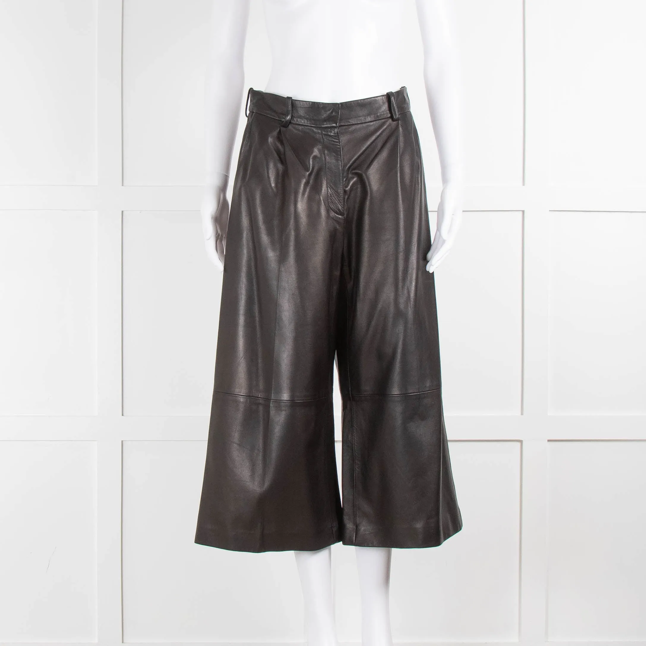 Alexander McQueen Black Leather Culottes