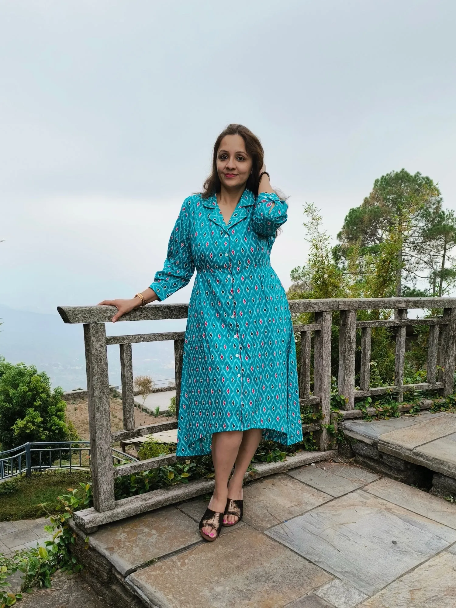 Anvesha Blue Cotton Dress