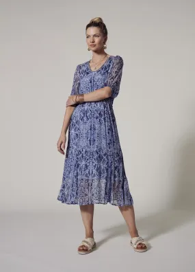 Arezzo Midi Dress - Indigo Multi