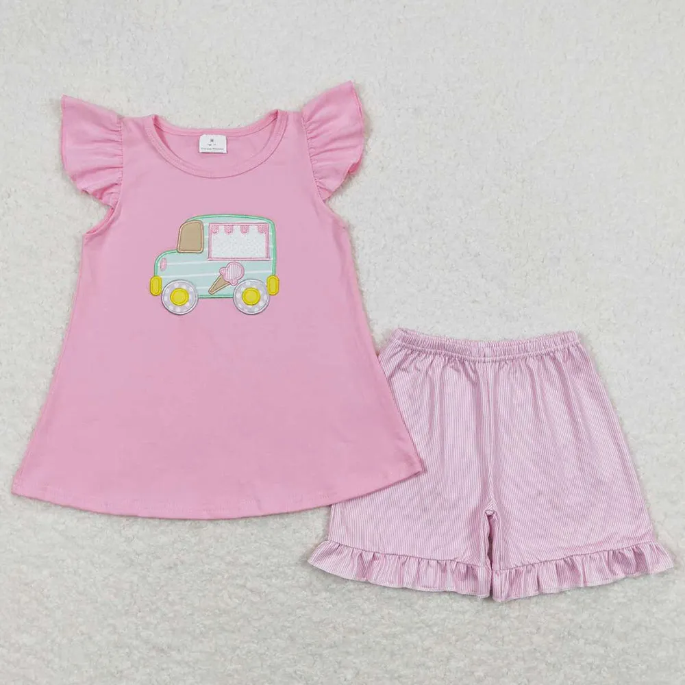 Baby Girls Clothes Pink Popstick Tunic Top Shorts Summer Outfits GSSO0508