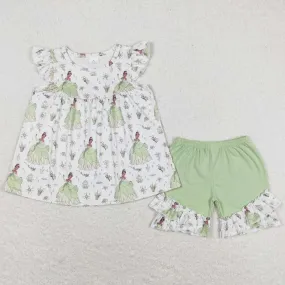 Baby Girls Clothes Summer Tunic Top Ruffle Shorts Sets GSSO0911