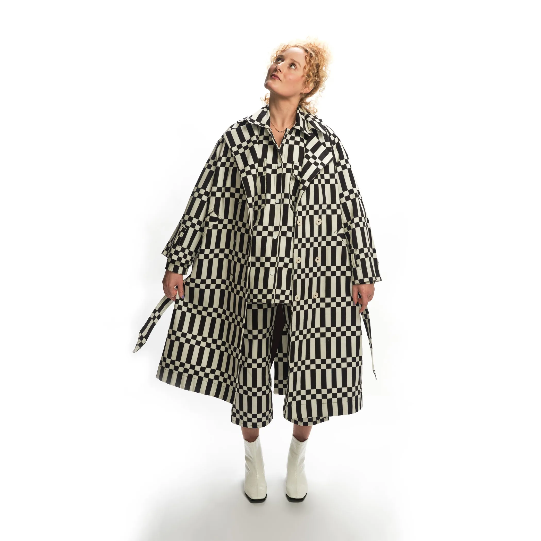 Bexley Trench - Black/Ivory Check