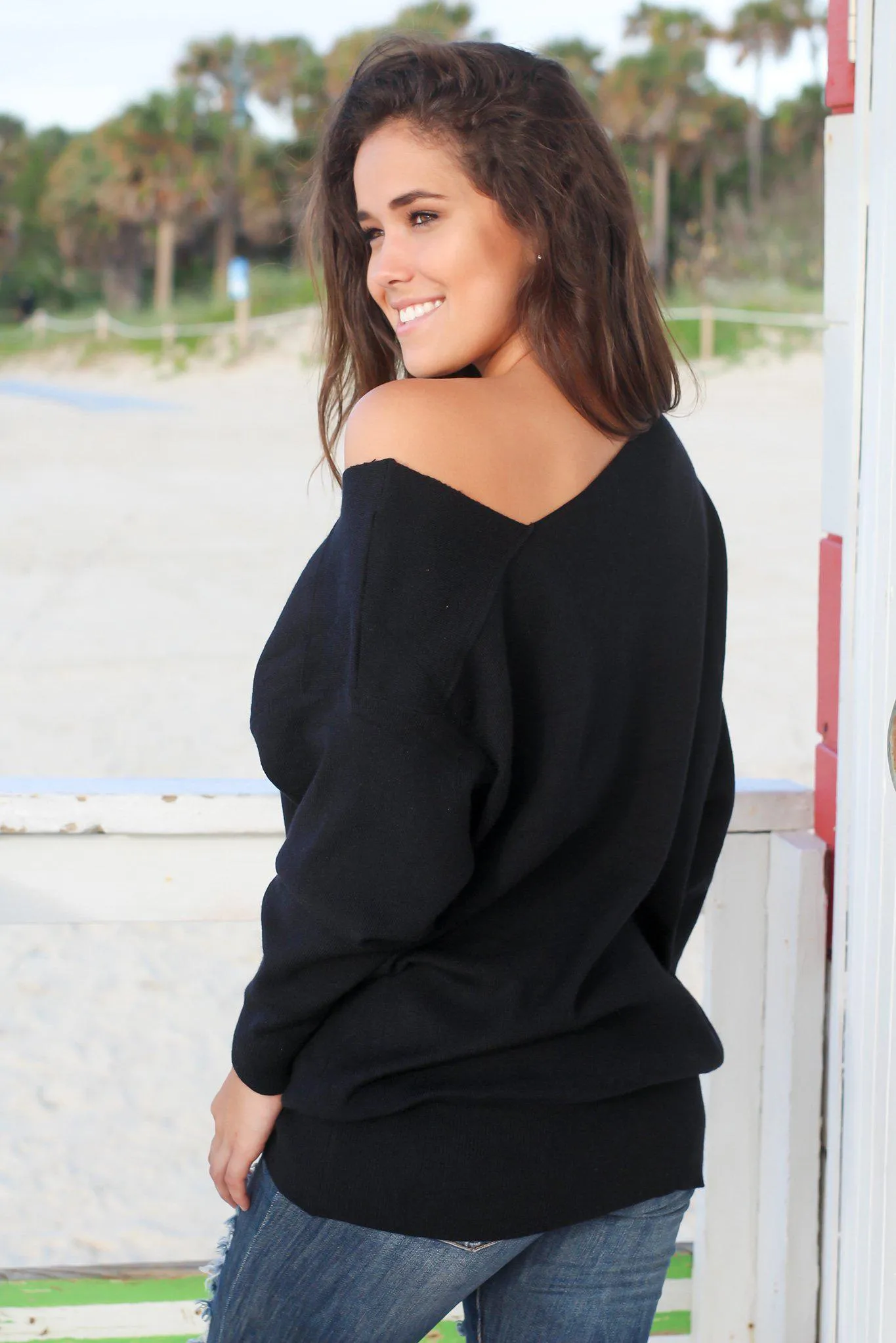 Black Tunic with Asymmetrical Hem