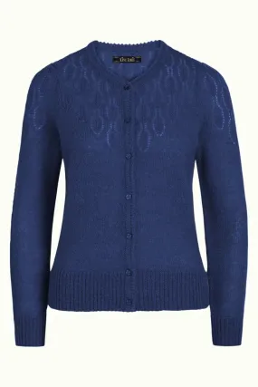 Blauw vest met knoopsluiting | King Louie Yoke cardi pallazzone bluestone blue