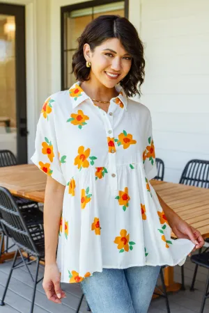 Blissed Out Button Up Babydoll Tunic - Jodfil