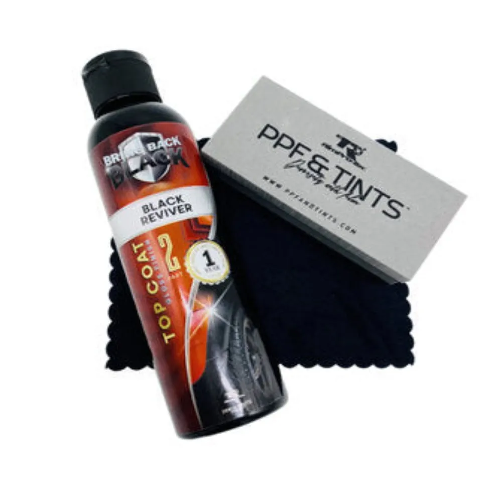 Bring Back Black™ Separate Reviver Plastic Restoration Bottles 120ml With 4 x Silk Cloths