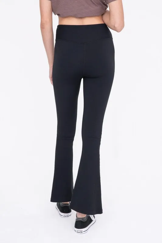 Bronx Ribbed Flare High-Waist Leggings