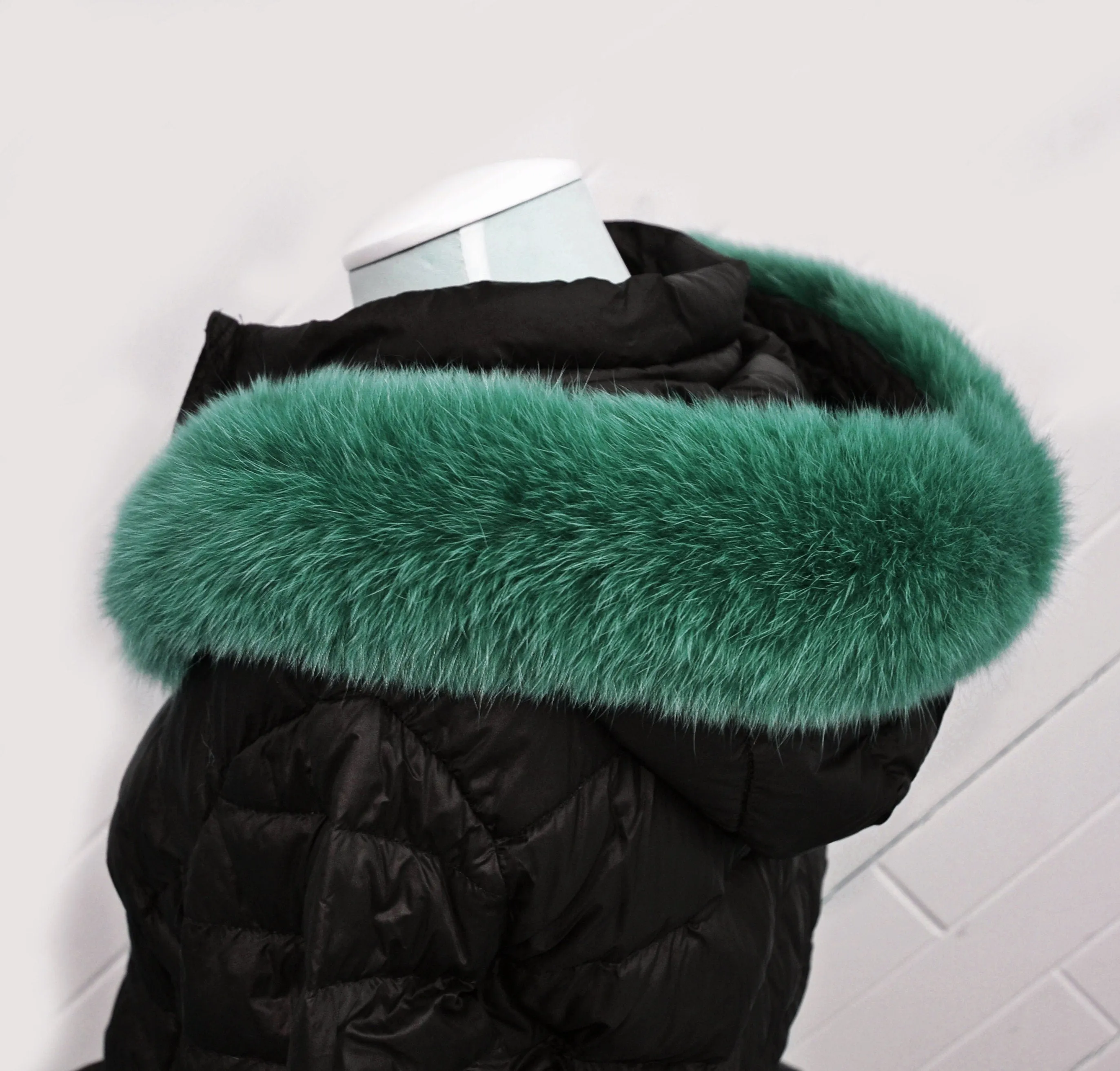 BY ORDER, not Tail, High Quality Real Fox Fur Trim Hood, Fur collar trim, Fox Fur Collar, Fur Scarf, Fur Ruff, Fox Fur Hood, Green fur