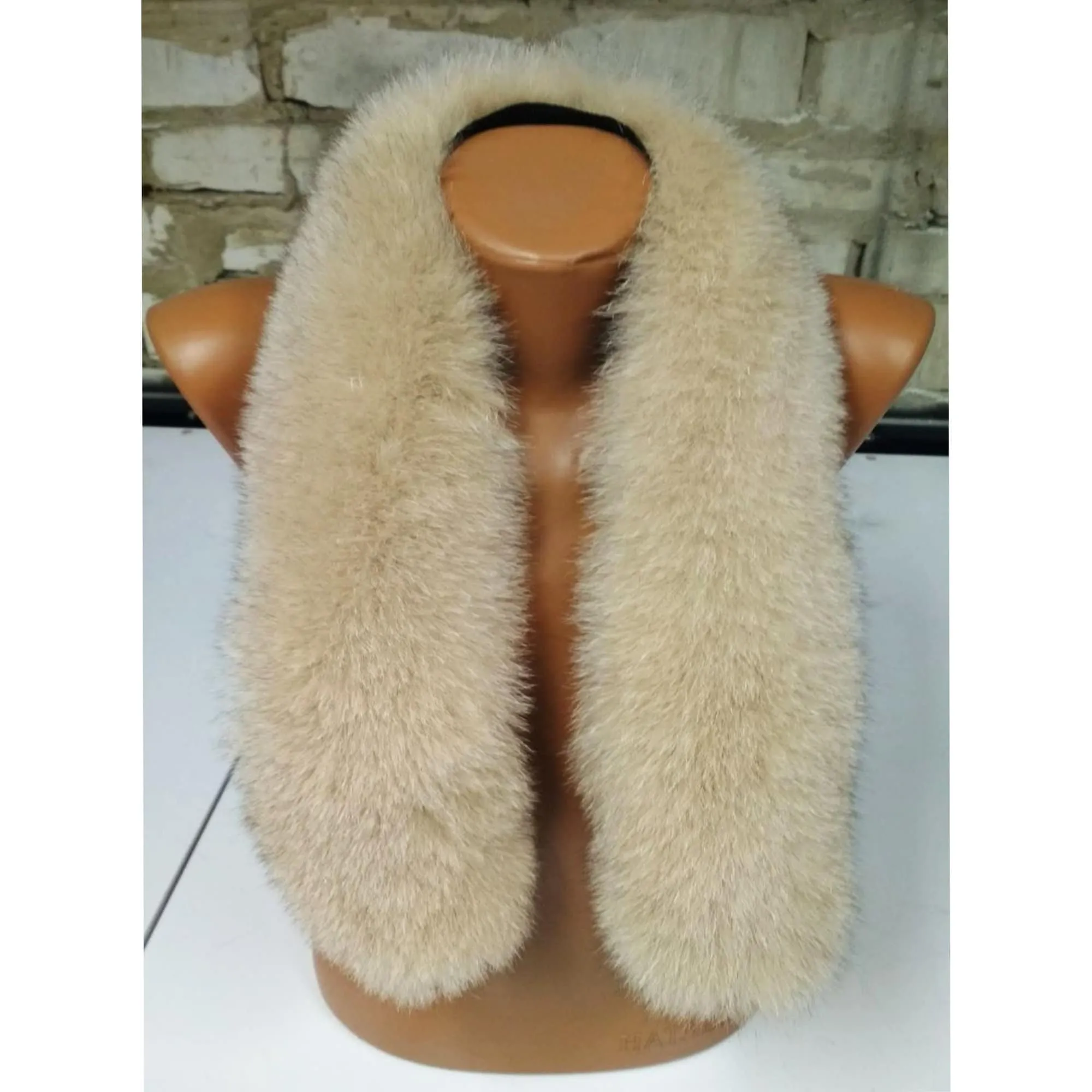 BY ORDER (not Tail) XL Extra Large Real Fox Fur Trim Hood, Fur collar trim, Fox Fur Collar, Fur Scarf, Fur Ruff, Fox Fur Hood, Beige Fur