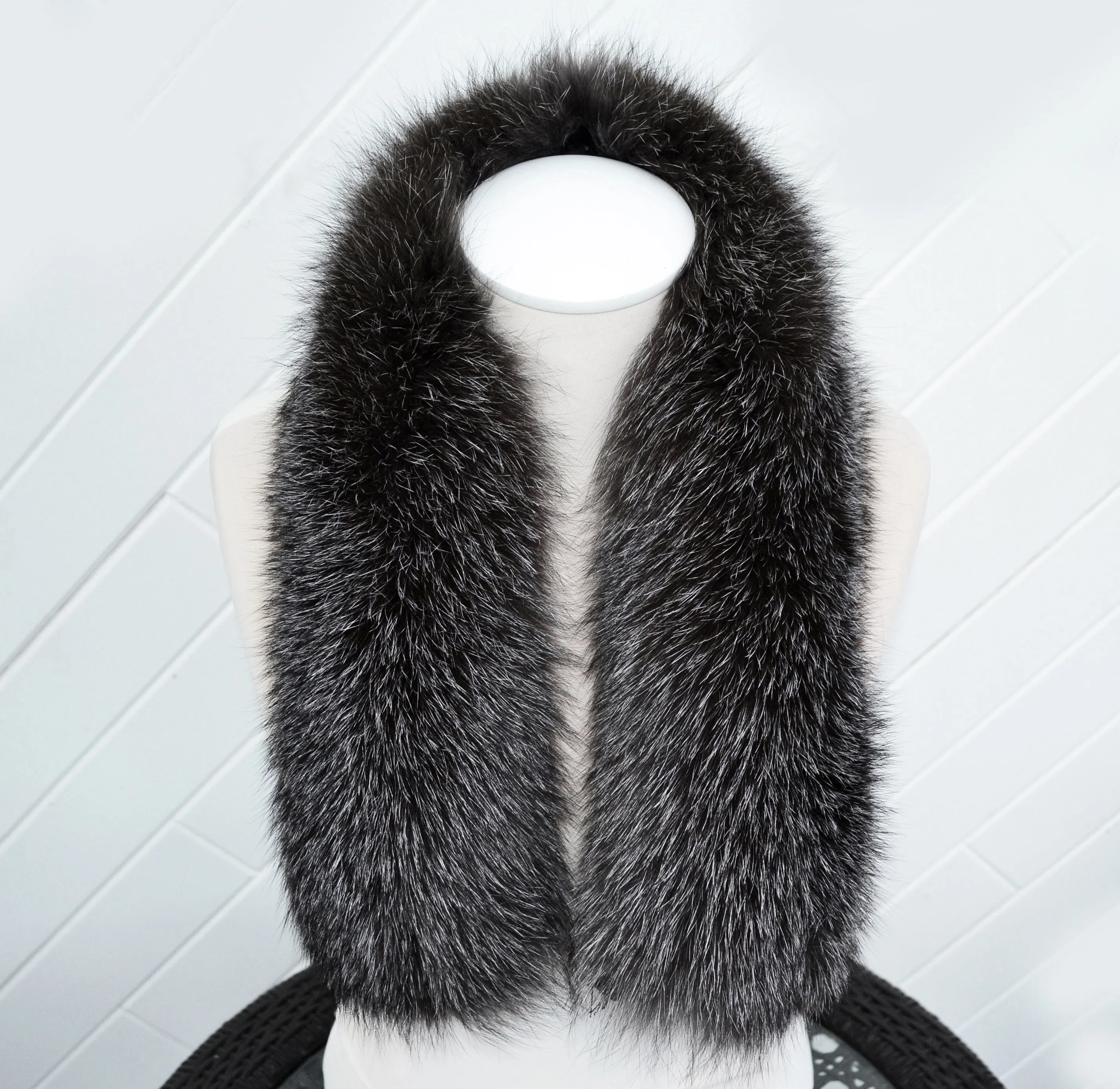 BY ORDER Rare Luxury BLUEFROST Fox Fur Trim Hood, Fur collar trim, Silver Fox Fur Collar, Fur Scarf, Fur Ruff, Fox Fur Hood, Bluefrost Fur