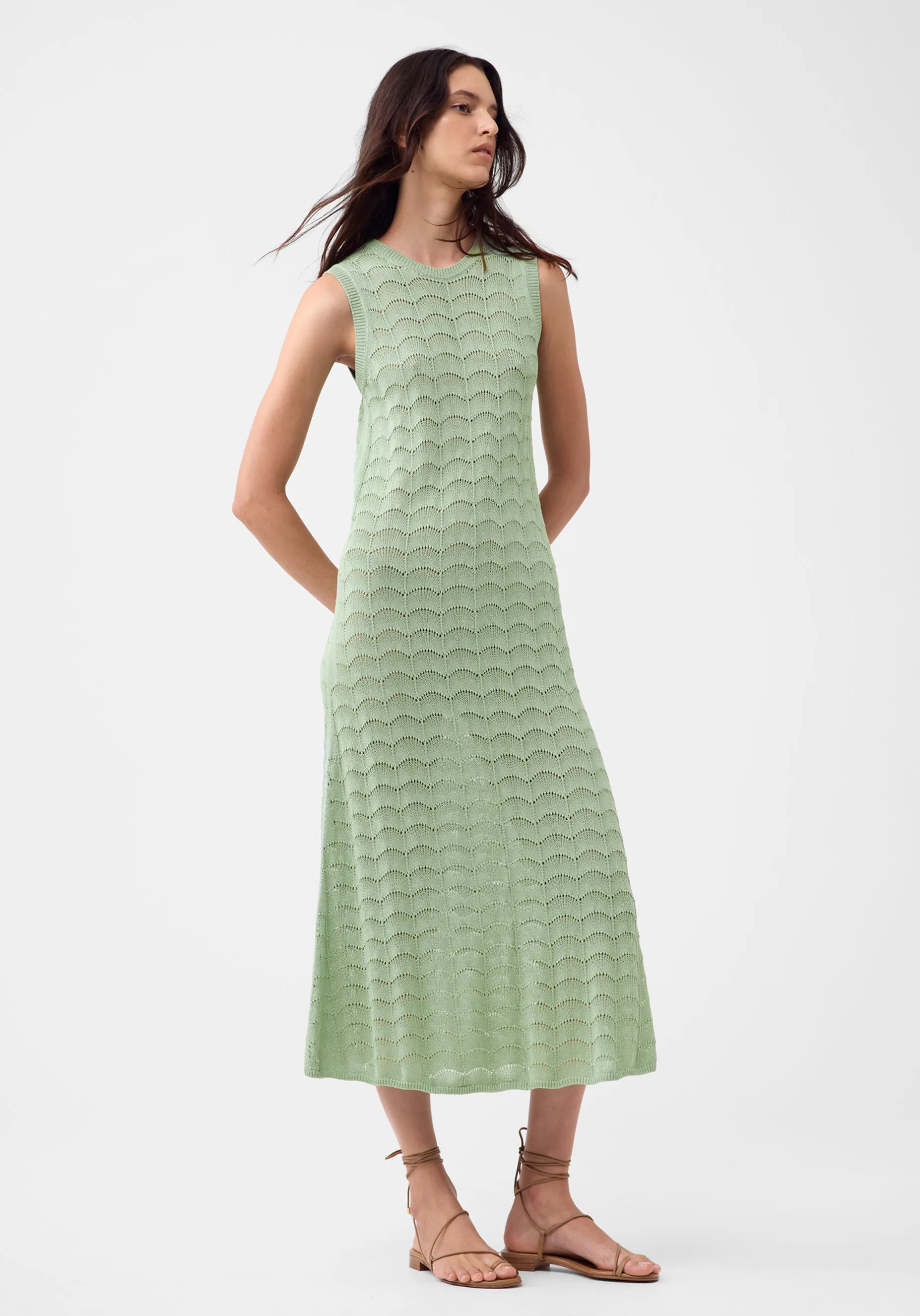 Calista Knit Midi Dress_Mint