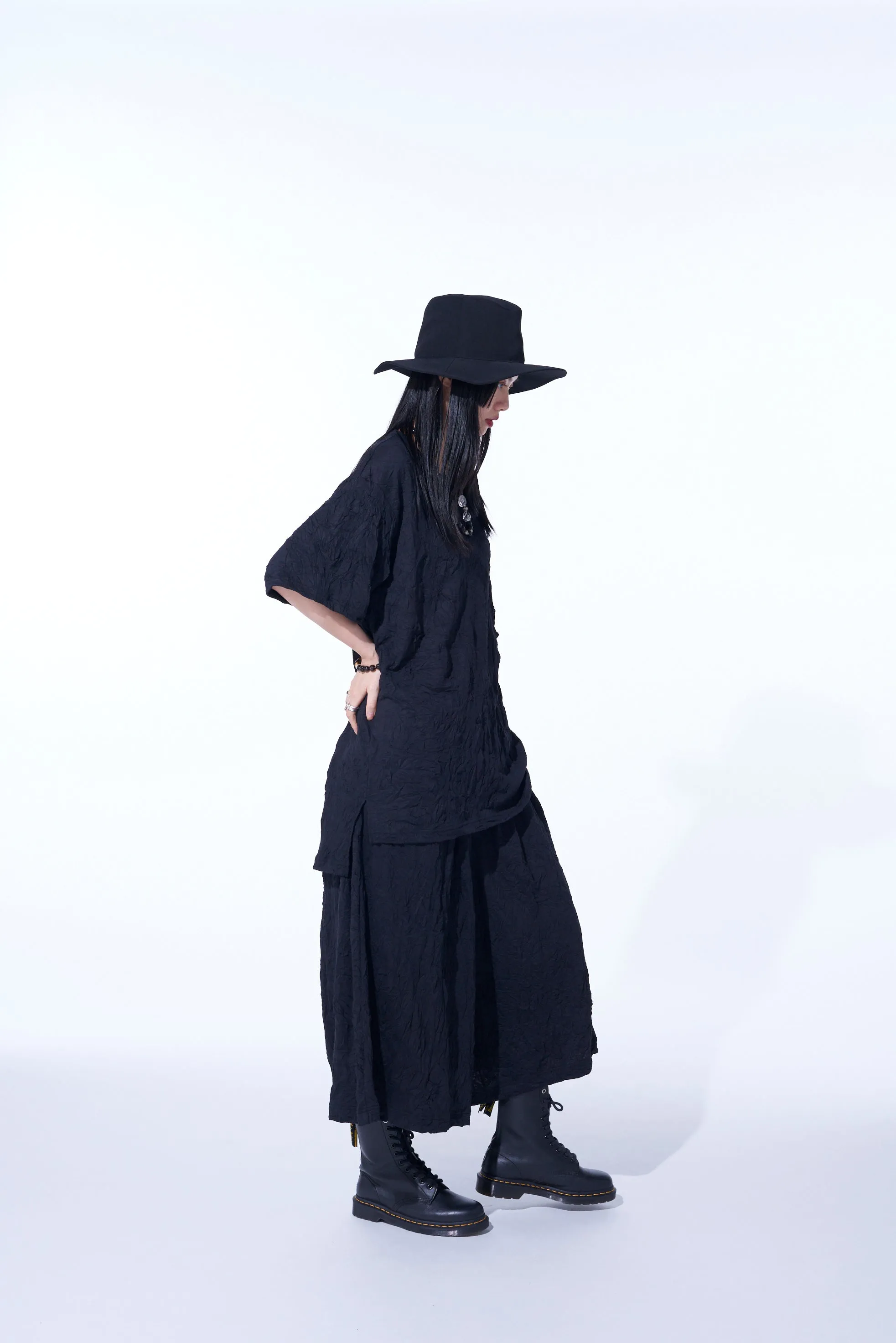 CATCH-WASHER FINISH COTTON JERSEY CULOTTE PANTS