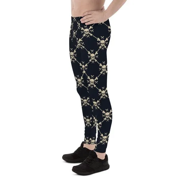 Chain Link Skulls Men's Leggings