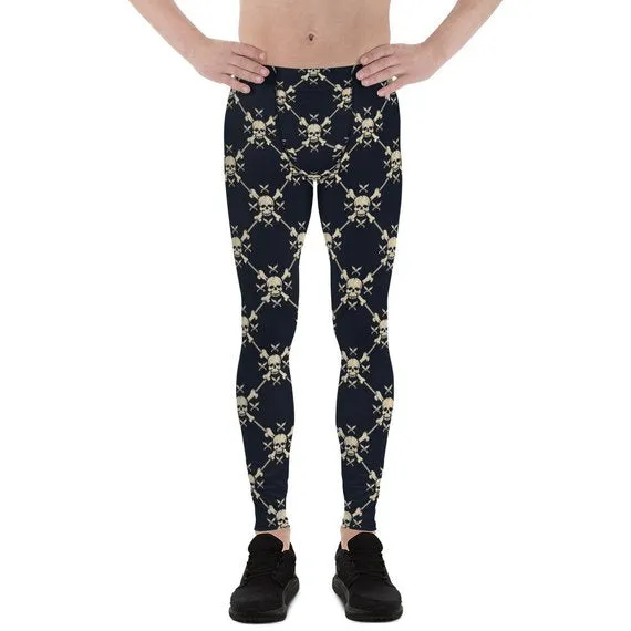 Chain Link Skulls Men's Leggings