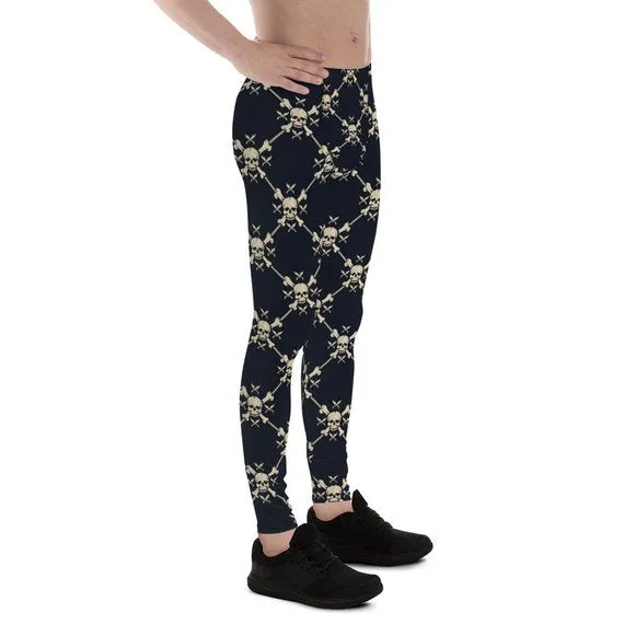 Chain Link Skulls Men's Leggings