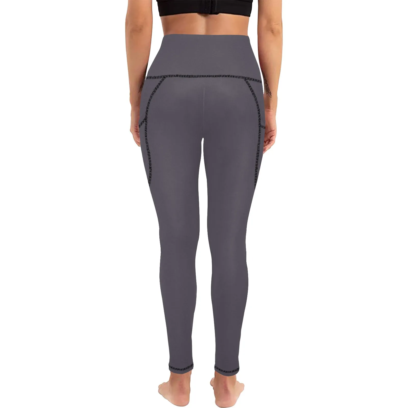 Charcoal Women's Athletic Leggings With Pockets