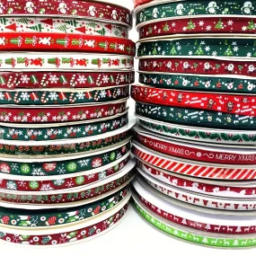 Christmas Printed Grosgrain Ribbon  Perfect for Gift and DIY