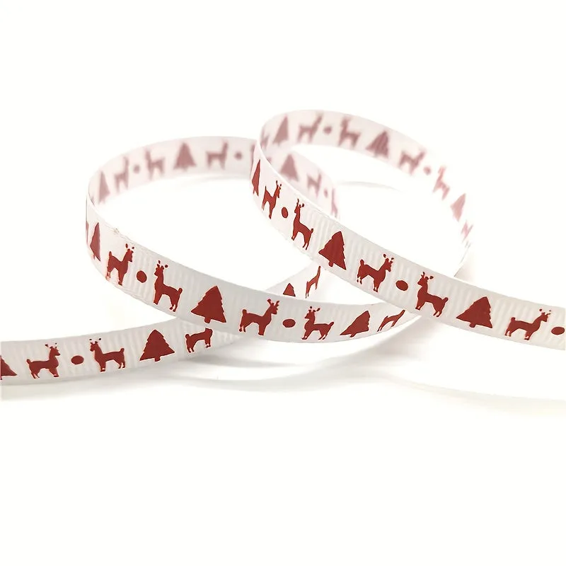 Christmas Printed Grosgrain Ribbon  Perfect for Gift and DIY