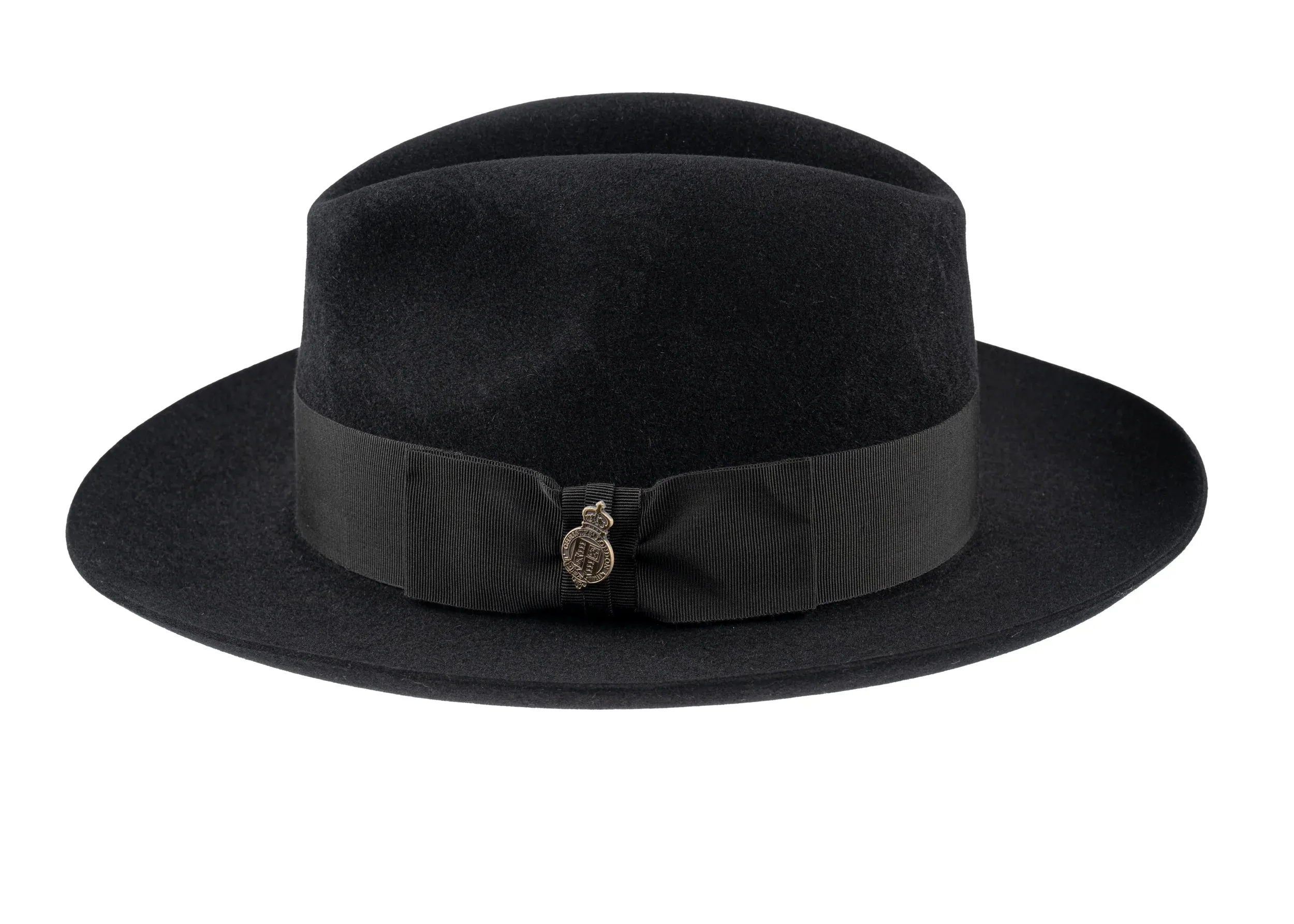 CHRISTYS' Classic Fur Felt Fedora Hat - Black