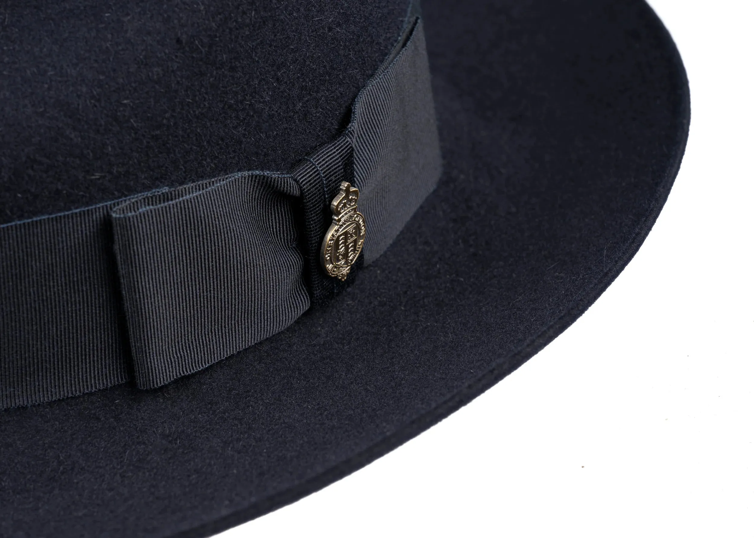 CHRISTYS' Classic Fur Felt Fedora Hat - Navy