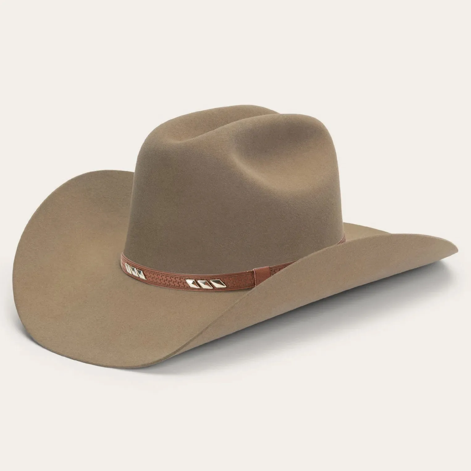 Classic Felt Cowboy Hat with Leather Hatband