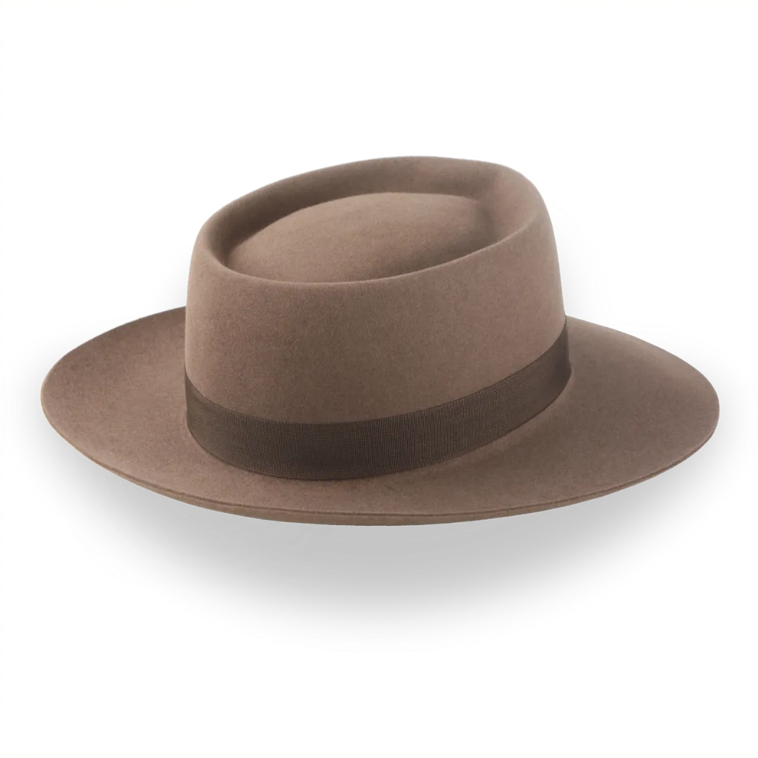 Classic Wide-Brim Porkpie Hat in Premium Beaver Felt | The Oppenheimer