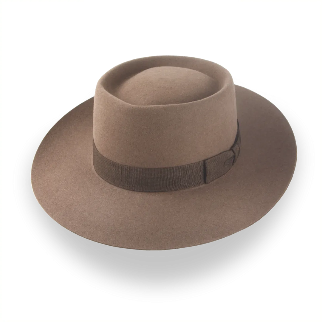 Classic Wide-Brim Porkpie Hat in Premium Beaver Felt | The Oppenheimer