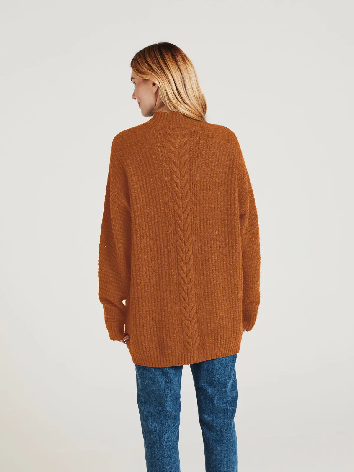 Cliantha Organic Cotton Fluffy Batwing Jumper - Muscovado Brown