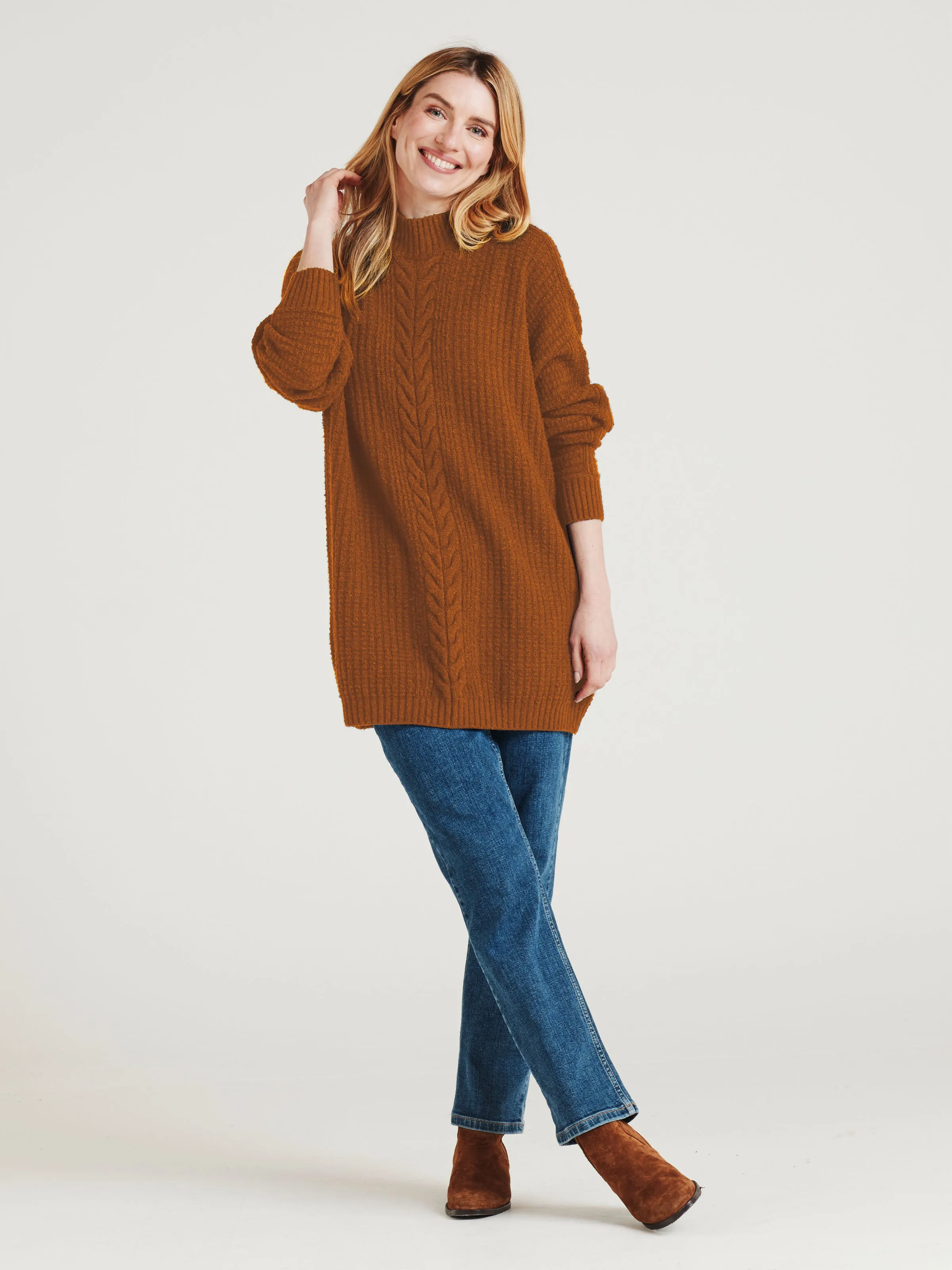 Cliantha Organic Cotton Fluffy Batwing Jumper - Muscovado Brown