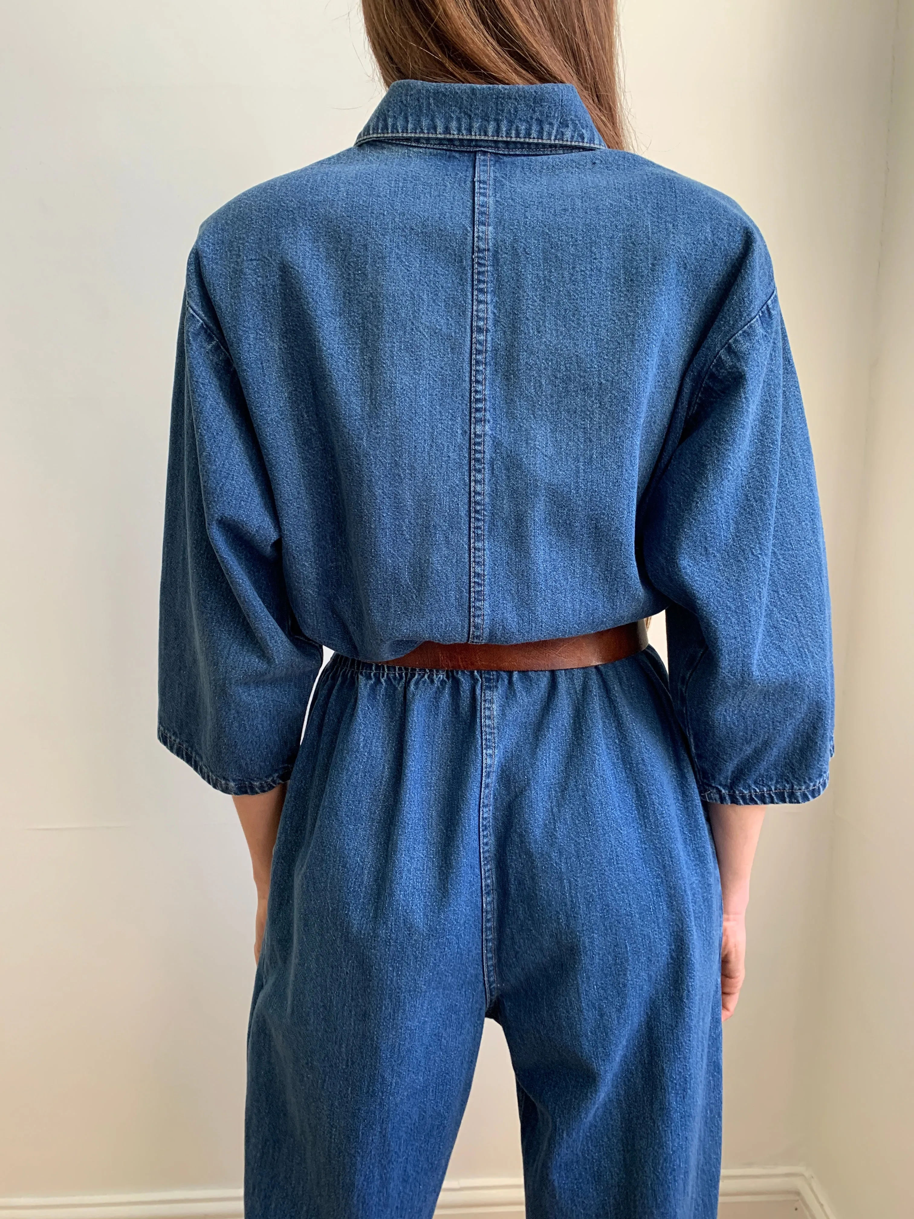 Cool 1990s vintage IDEAS denim boiler suit