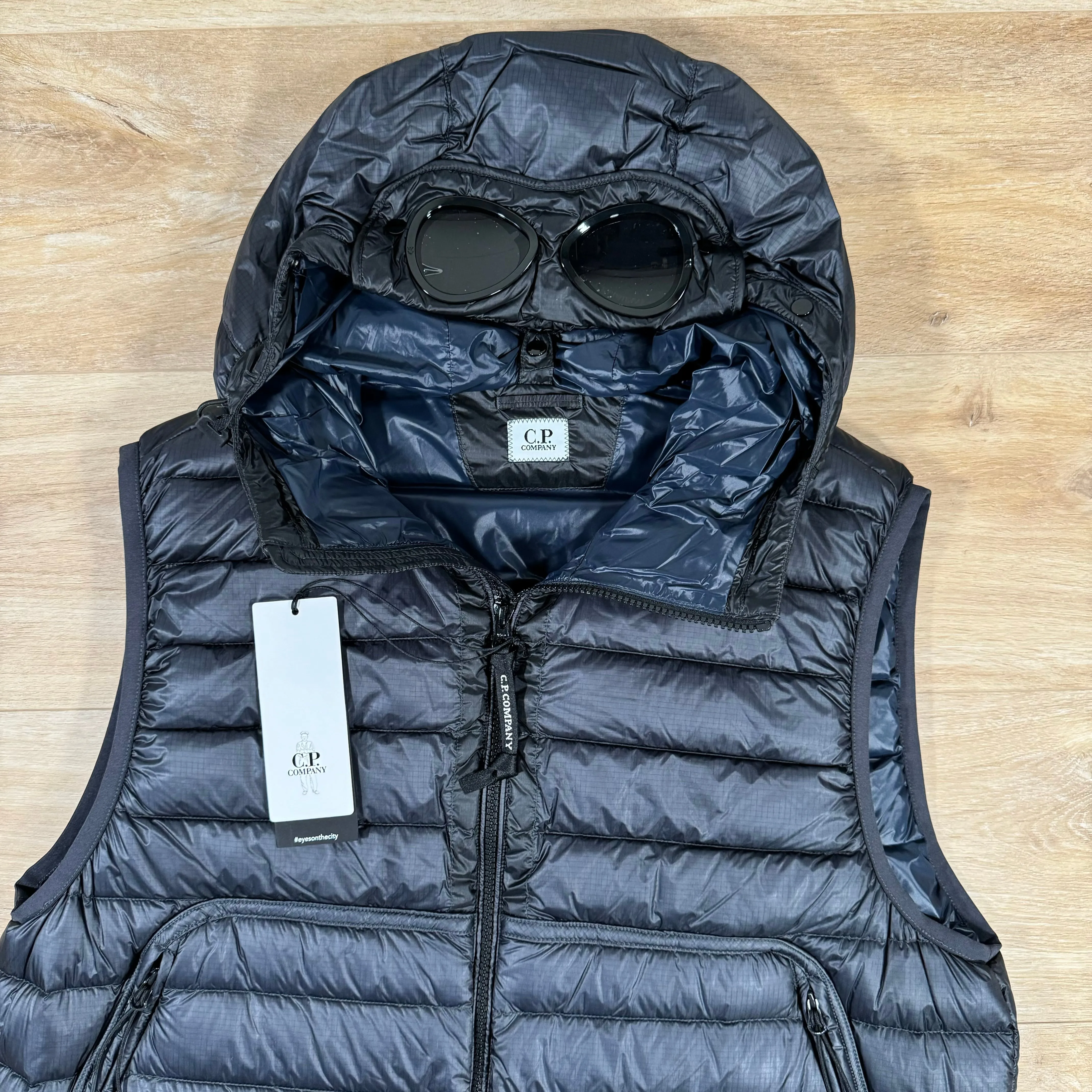 C.P. Company D.D. Shell Goggle Down Vest in Navy