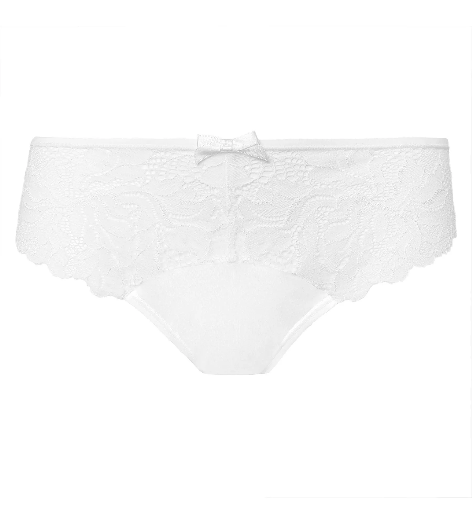 Culotte blanche femme en microfibre et dentelle Generous Essentiel