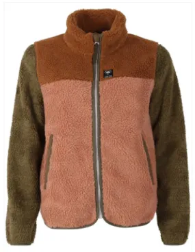 Danefae danebirk fleece zip-up khaki/antique rose