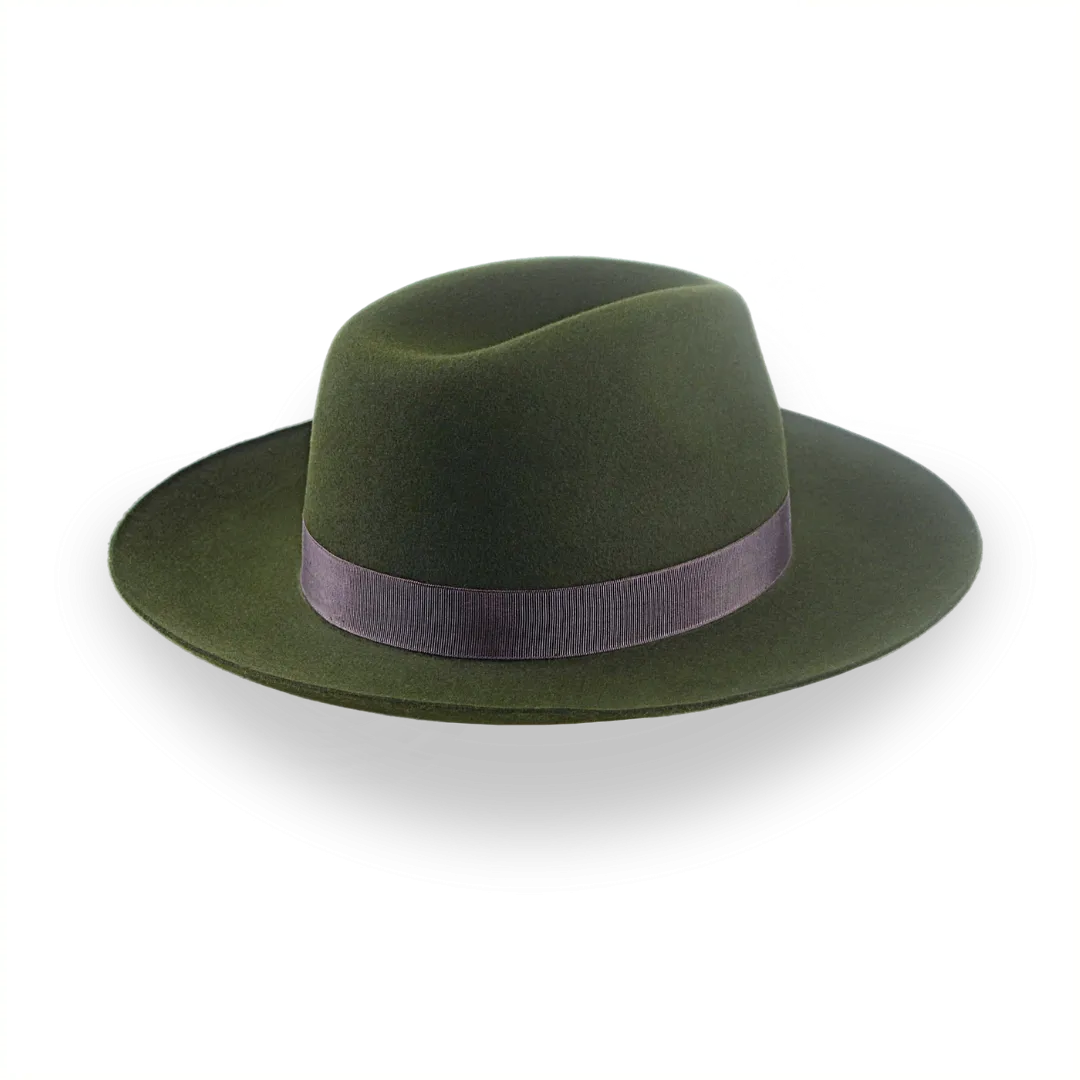 Dark Olive Green Wide Brim Outback Fedora | The Reconnoiter